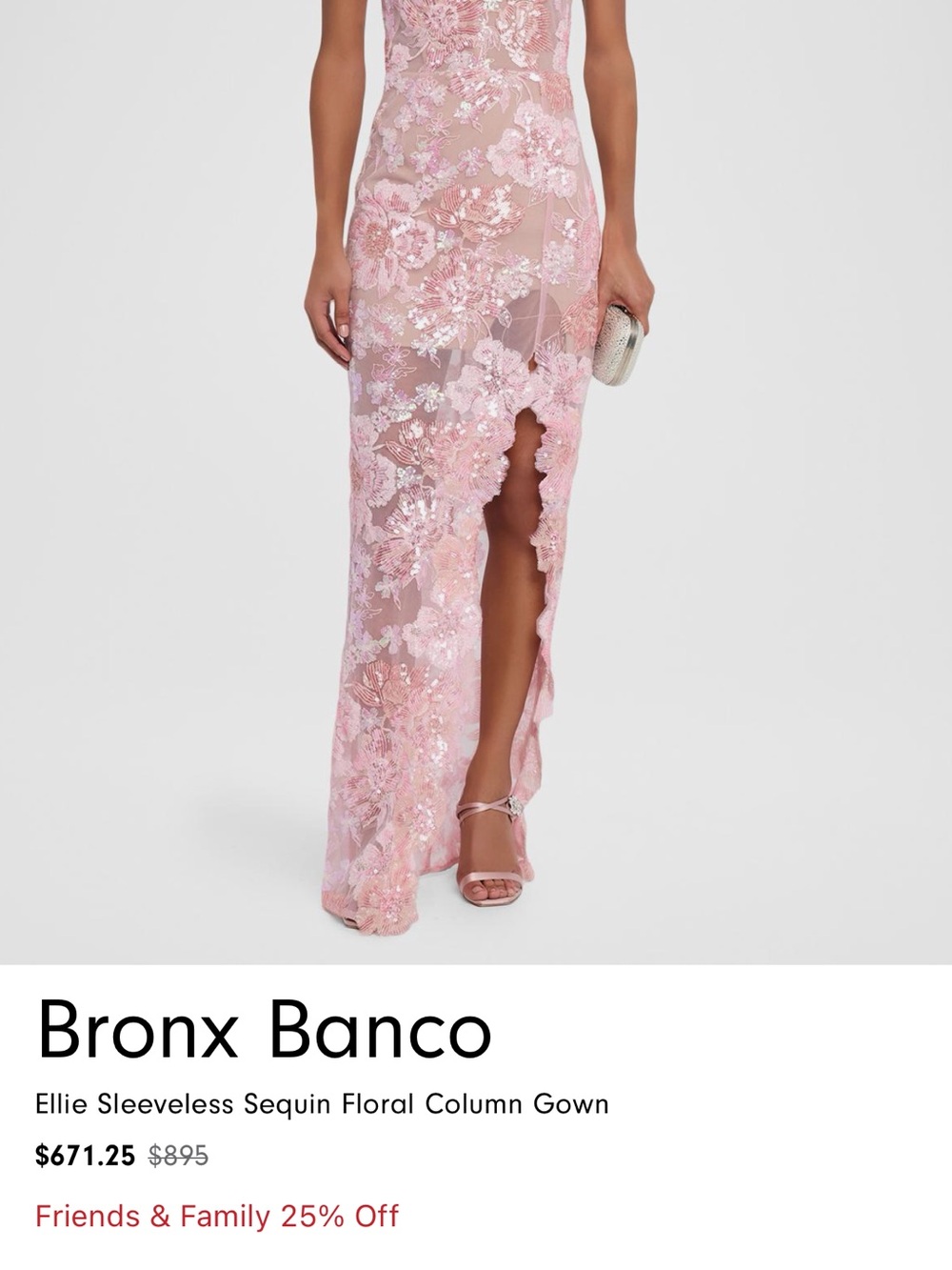 Ellie Pink Sequin Floral Maxi Skirt